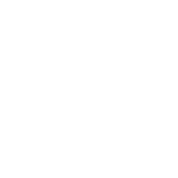 White vector icon depicting AI inside a cloud, with data points flowing downward from the bottom of the cloud.
