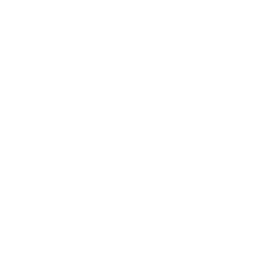 White vector icon illustrating digital twin management, depicting a cube transformed with circular dots on each point.