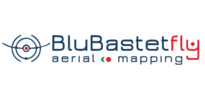 Black and red blueBastefly aerial mapping logo