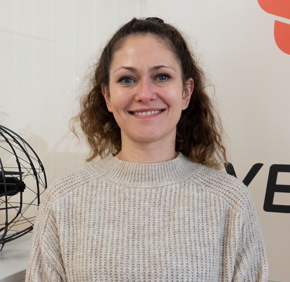 Katarzyna Kaminska standing next to ASIO drone.