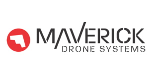 Maverick drone systems logo in black and red