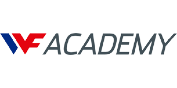 Wong Fong Academy logo in blue, red, black
